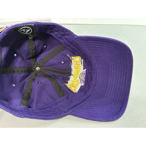 Los Angeles Lakers 2020 NBA Champions Hat Purple ’47 Brand Adjustable Cap - Picture 4 of 6